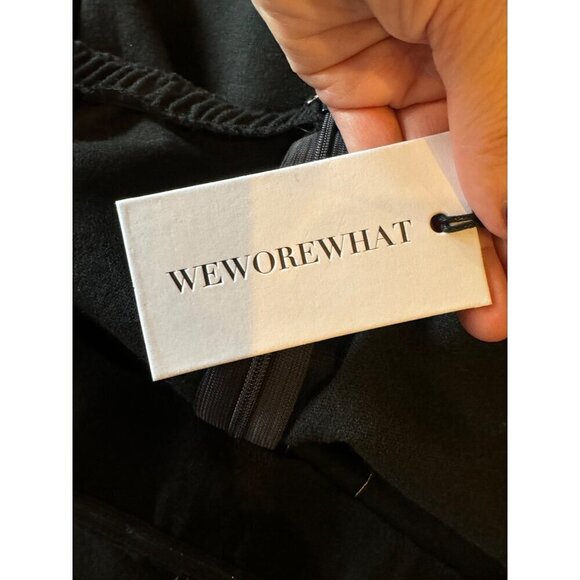 Weworewhat Shirt Women 18 Black Wool Blend Strapless A Line Top NWT Gothic - Picture 8 of 12